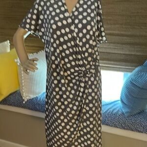 Gray and White Polka Dot Dress